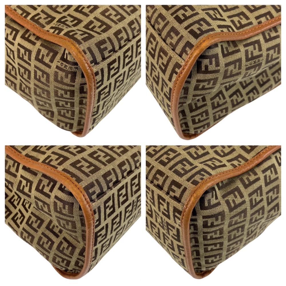 Brown Canvas Fendi Shoulder Bag