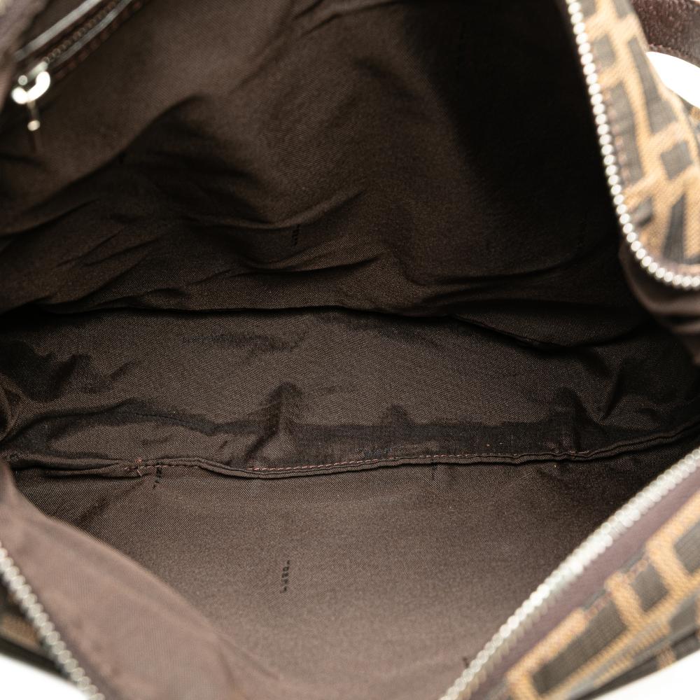 Brown Canvas Fendi Shoulder Bag