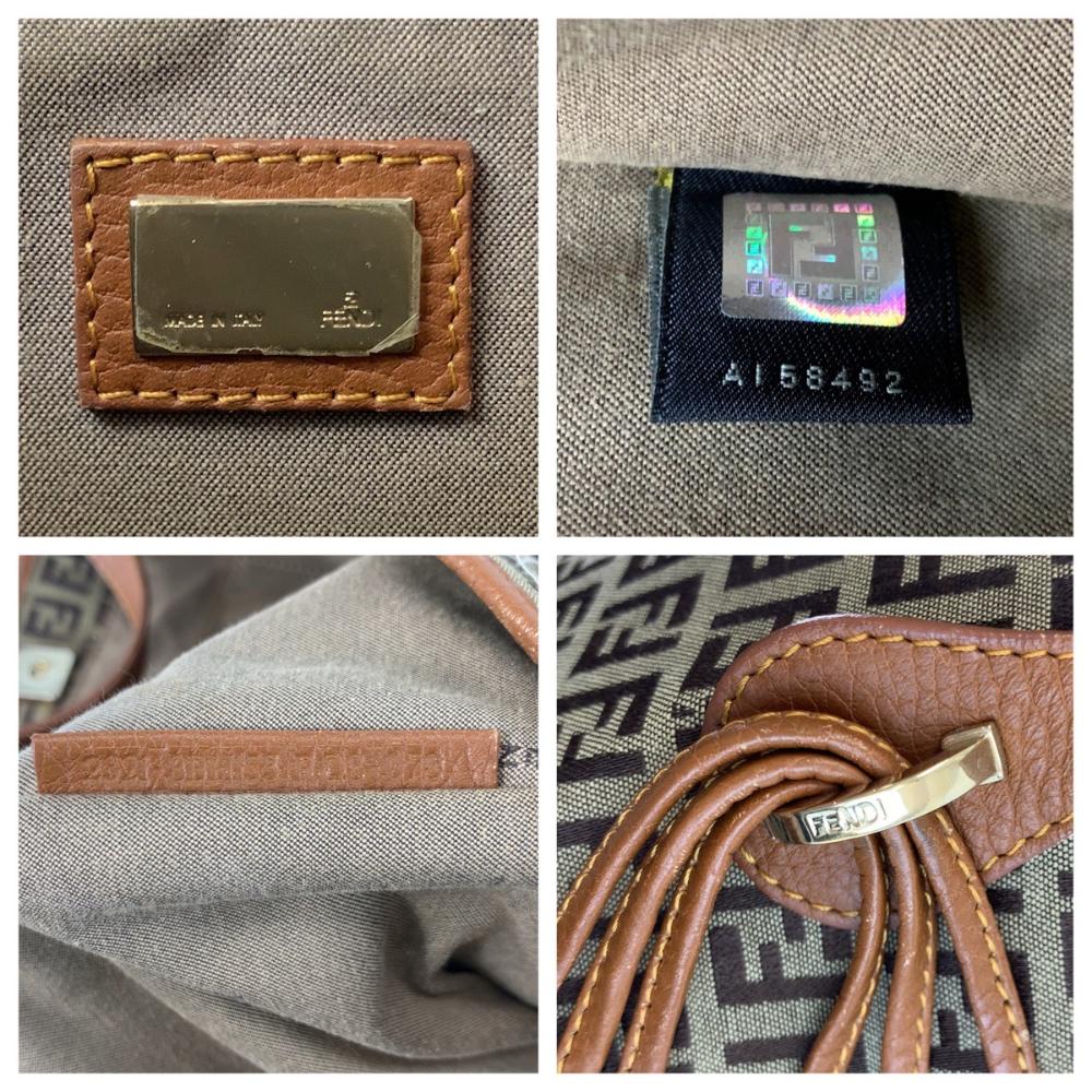 Brown Canvas Fendi Shoulder Bag