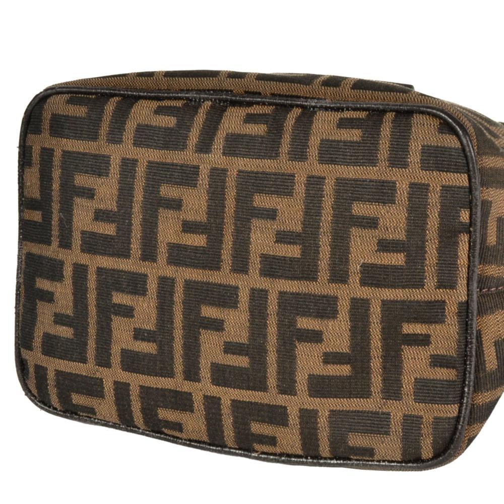 Brown Canvas Fendi Shoulder Bag