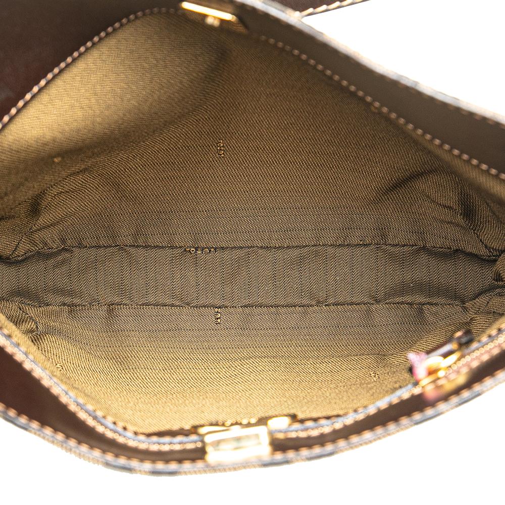 Brown Canvas Fendi Shoulder Bag