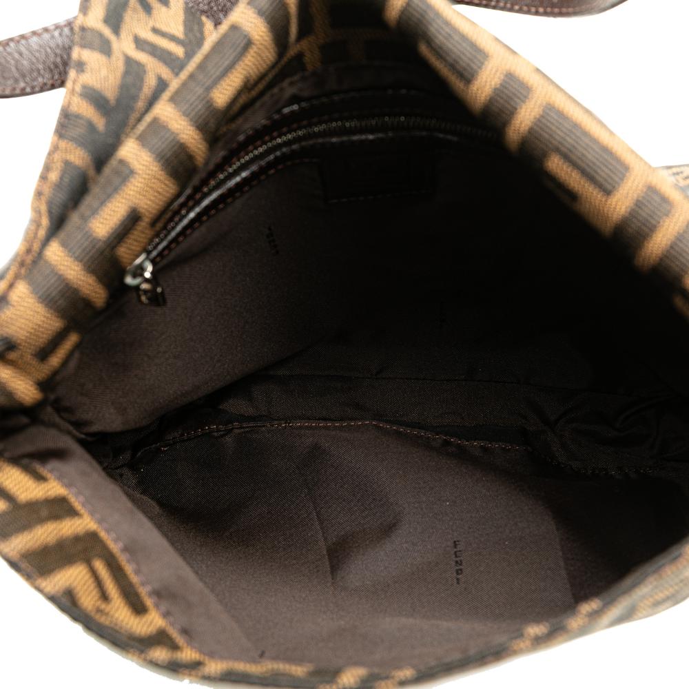 Brown Canvas Fendi Shoulder Bag