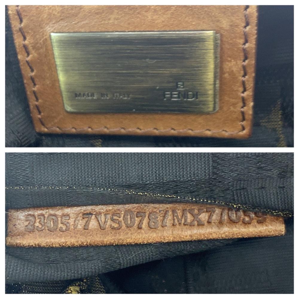Brown Canvas Fendi Shoulder Bag