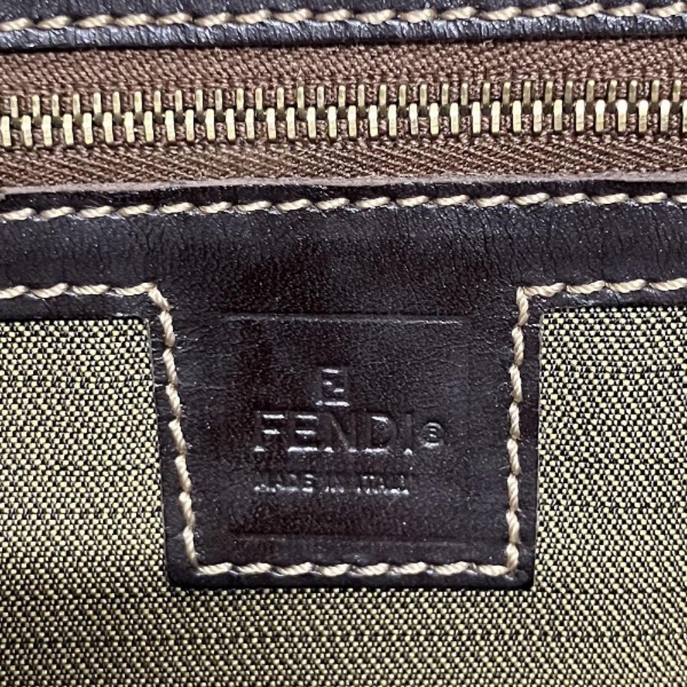 Brown Canvas Fendi Shoulder Bag