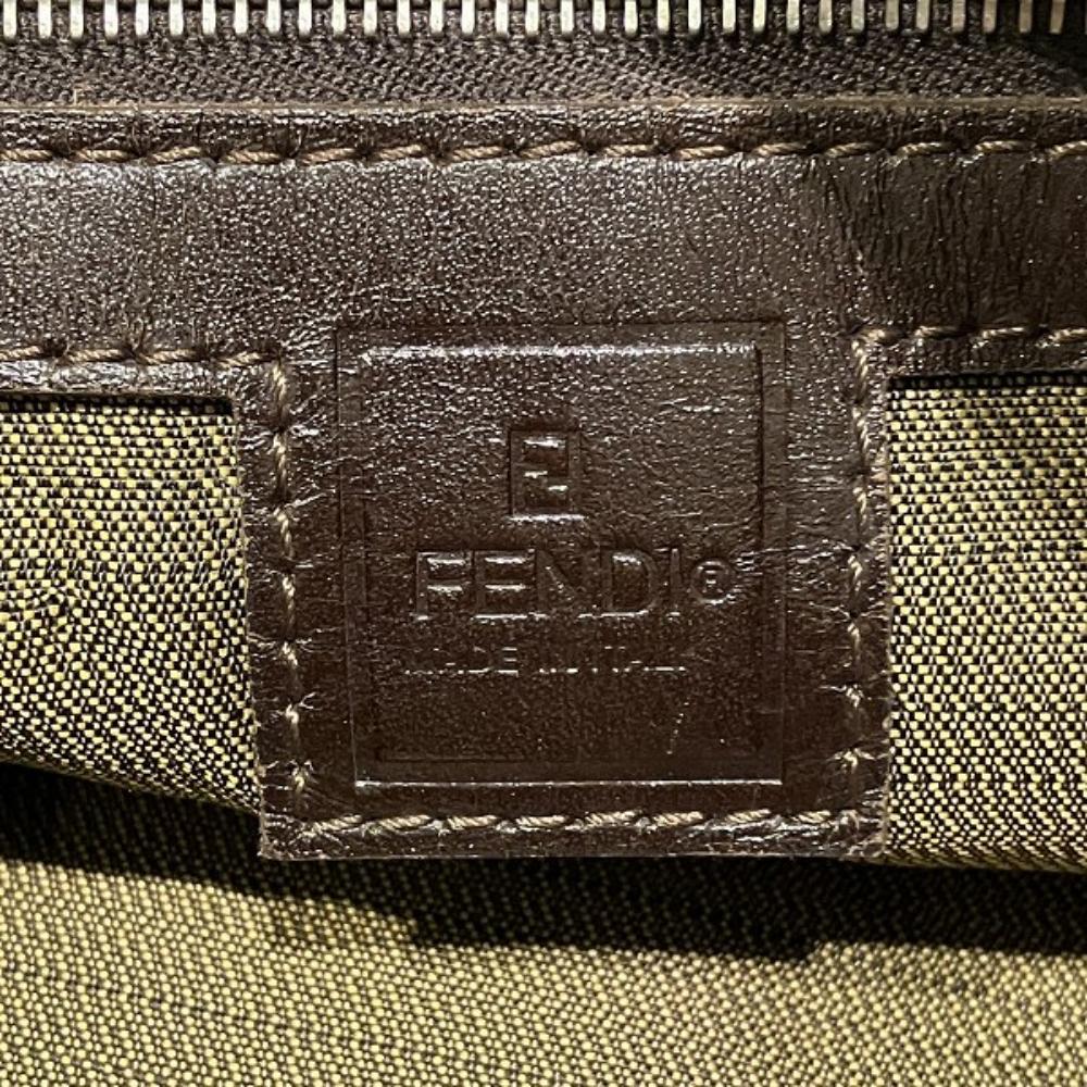Brown Canvas Fendi Shoulder Bag