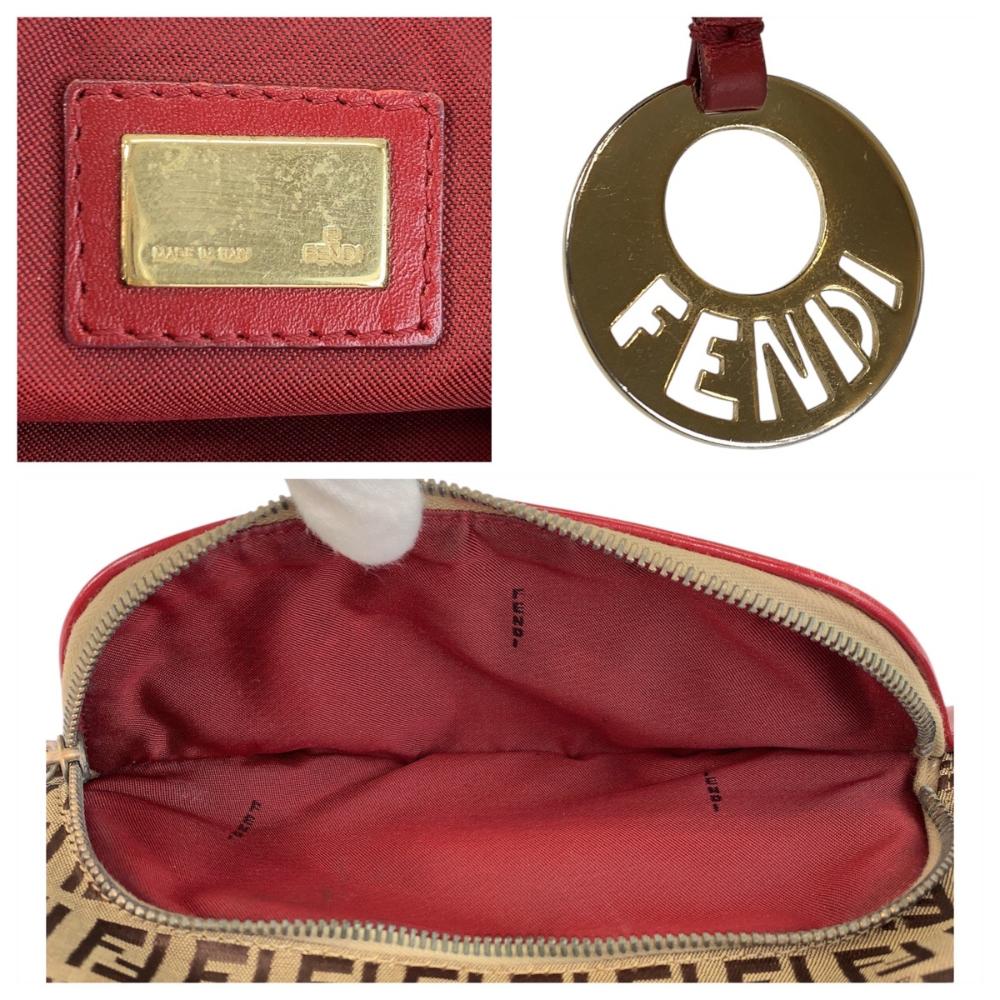 Brown Canvas Fendi Shoulder Bag