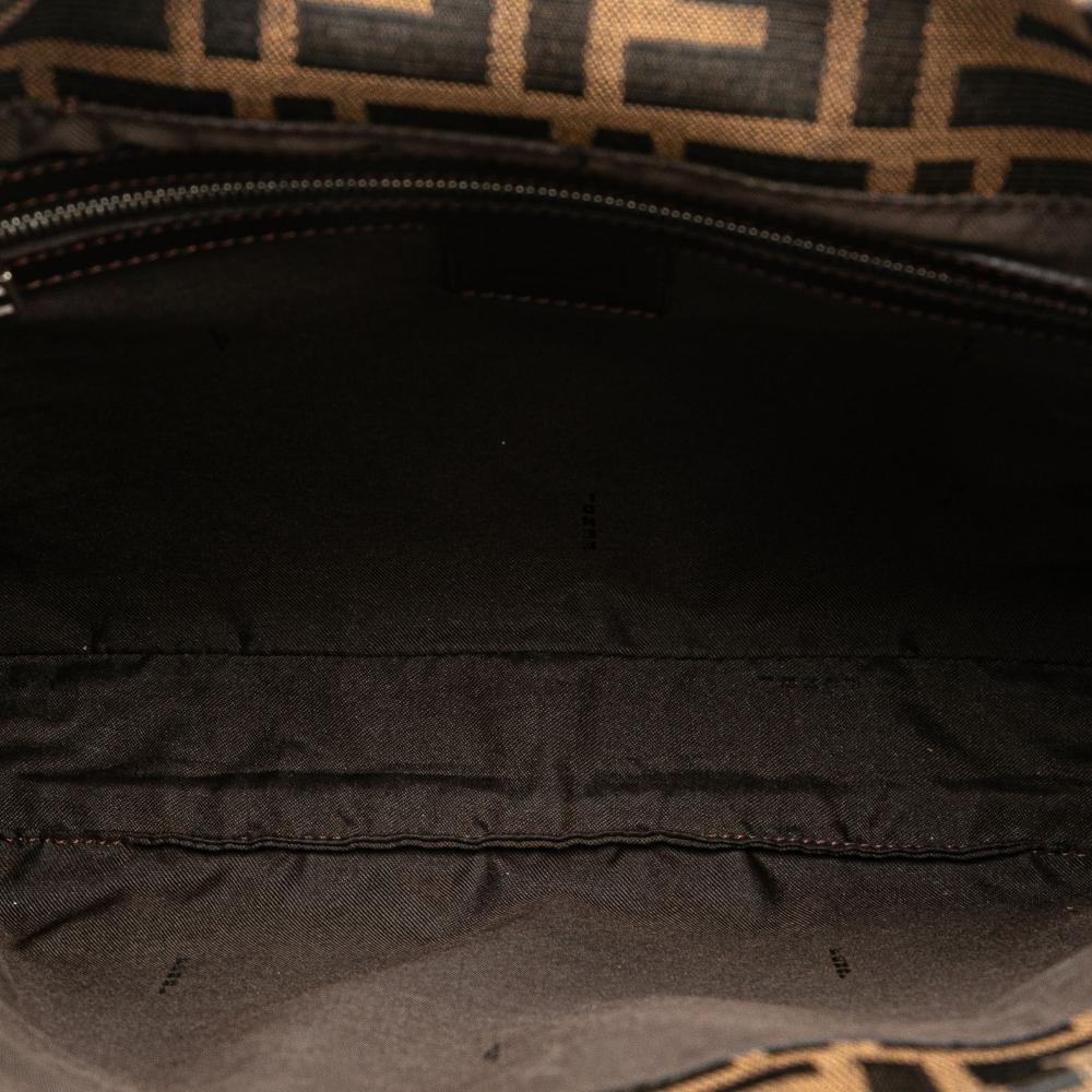Brown Canvas Fendi Shoulder Bag