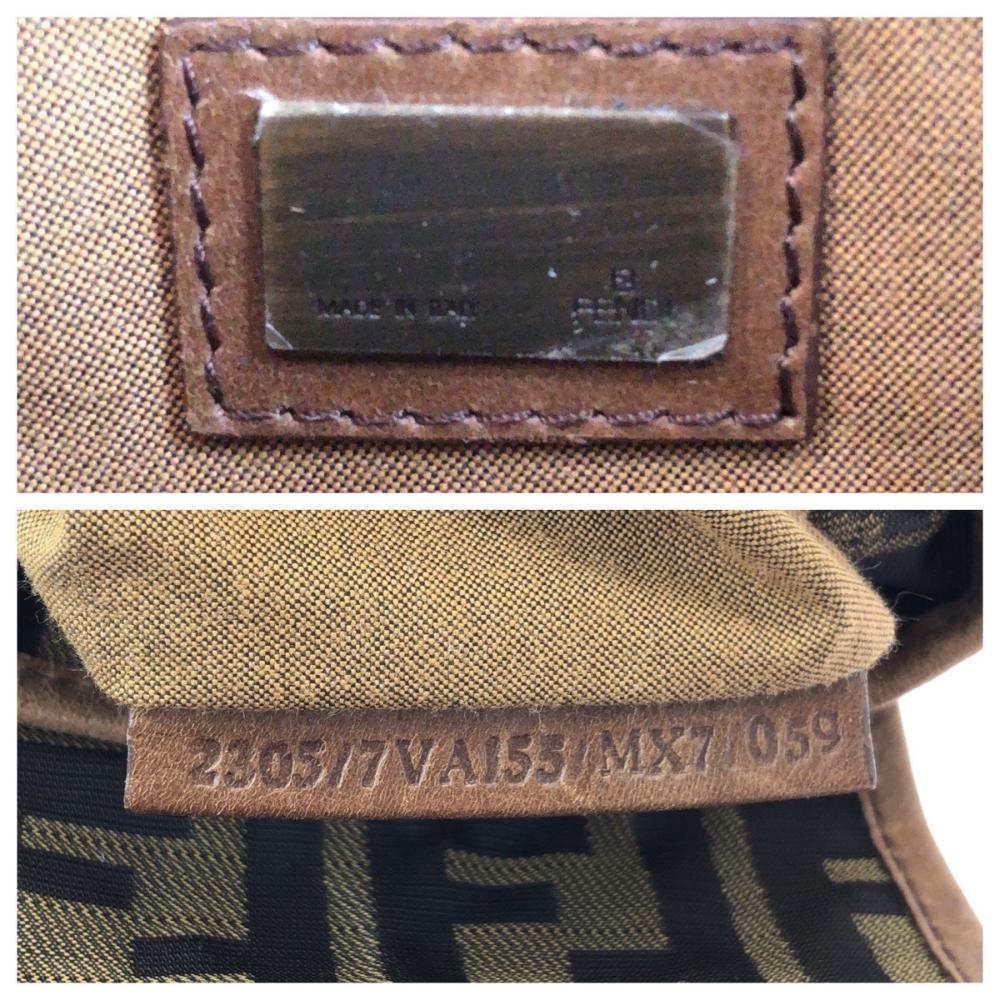 Brown Canvas Fendi Shoulder Bag