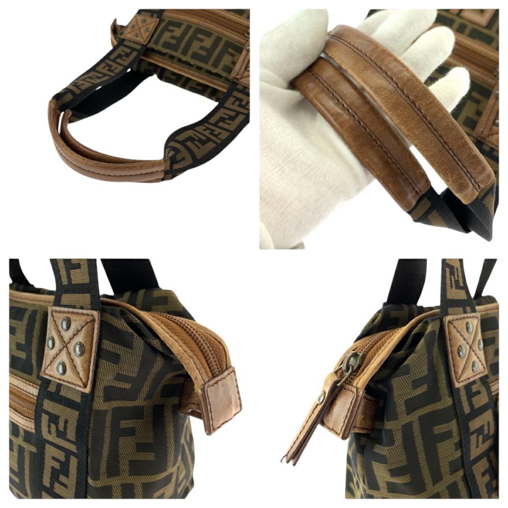 Brown Canvas Fendi Shoulder Bag