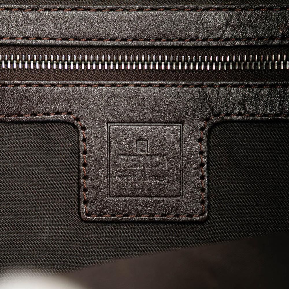Brown Canvas Fendi Shoulder Bag