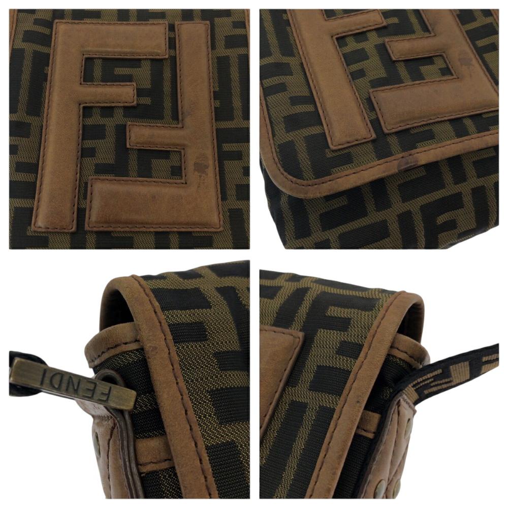 Brown Canvas Fendi Shoulder Bag