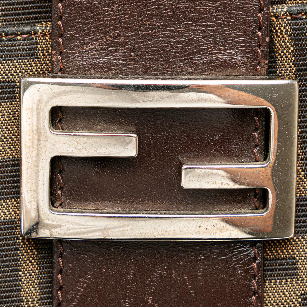 Brown Canvas Fendi Shoulder Bag
