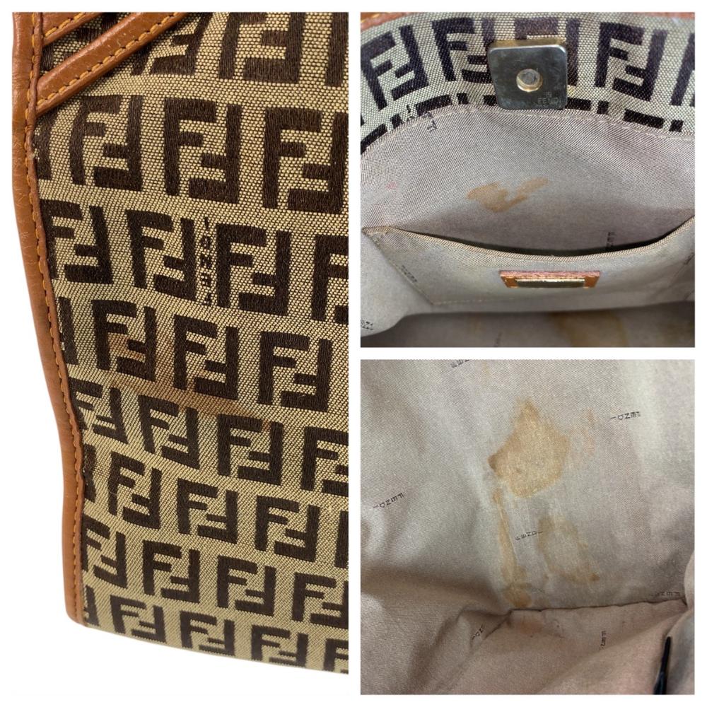 Brown Canvas Fendi Shoulder Bag