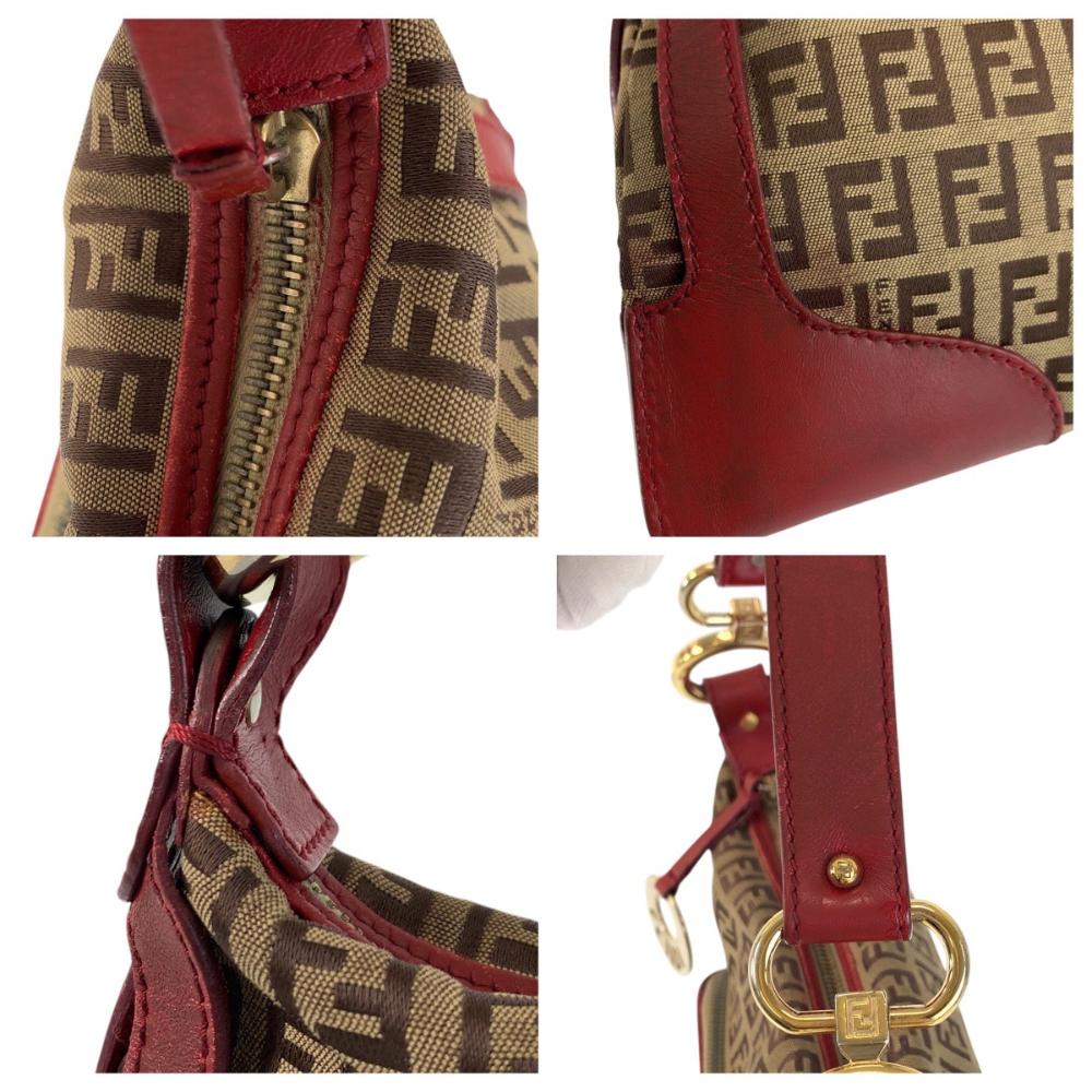 Brown Canvas Fendi Shoulder Bag