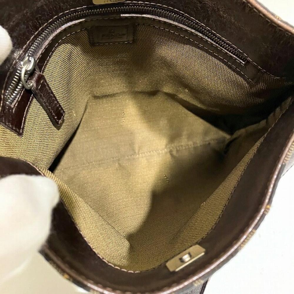 Brown Canvas Fendi Shoulder Bag