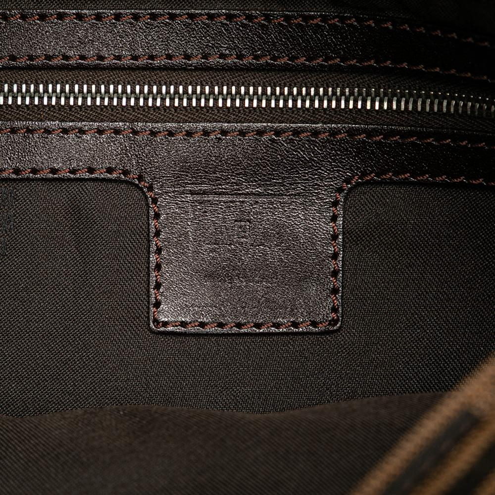 Brown Canvas Fendi Shoulder Bag