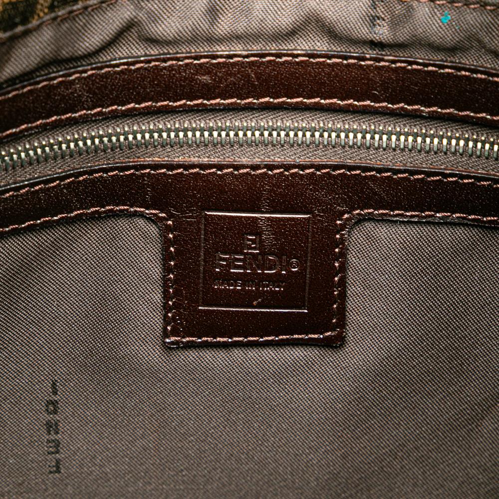 Brown Canvas Fendi Shoulder Bag