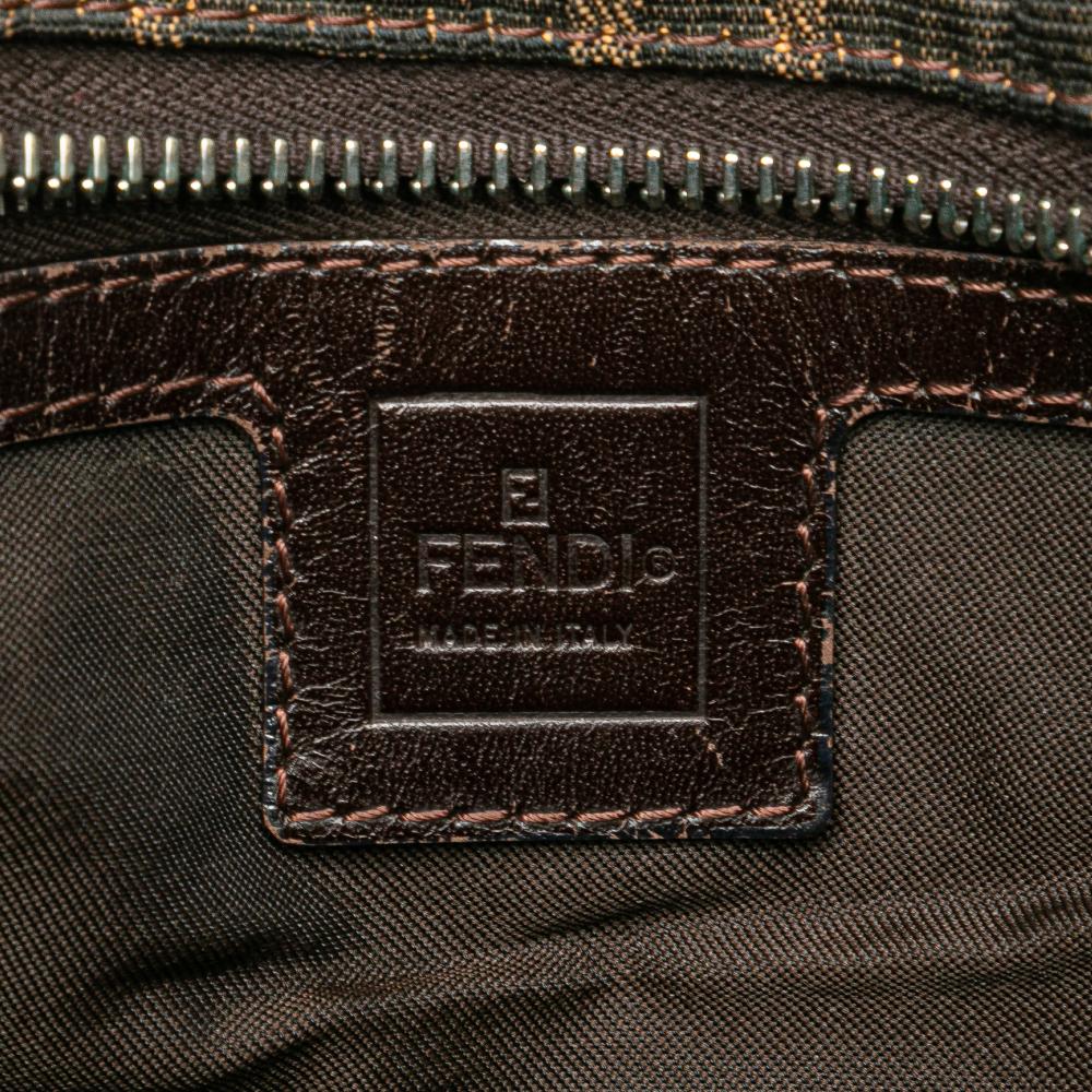 Brown Canvas Fendi Shoulder Bag