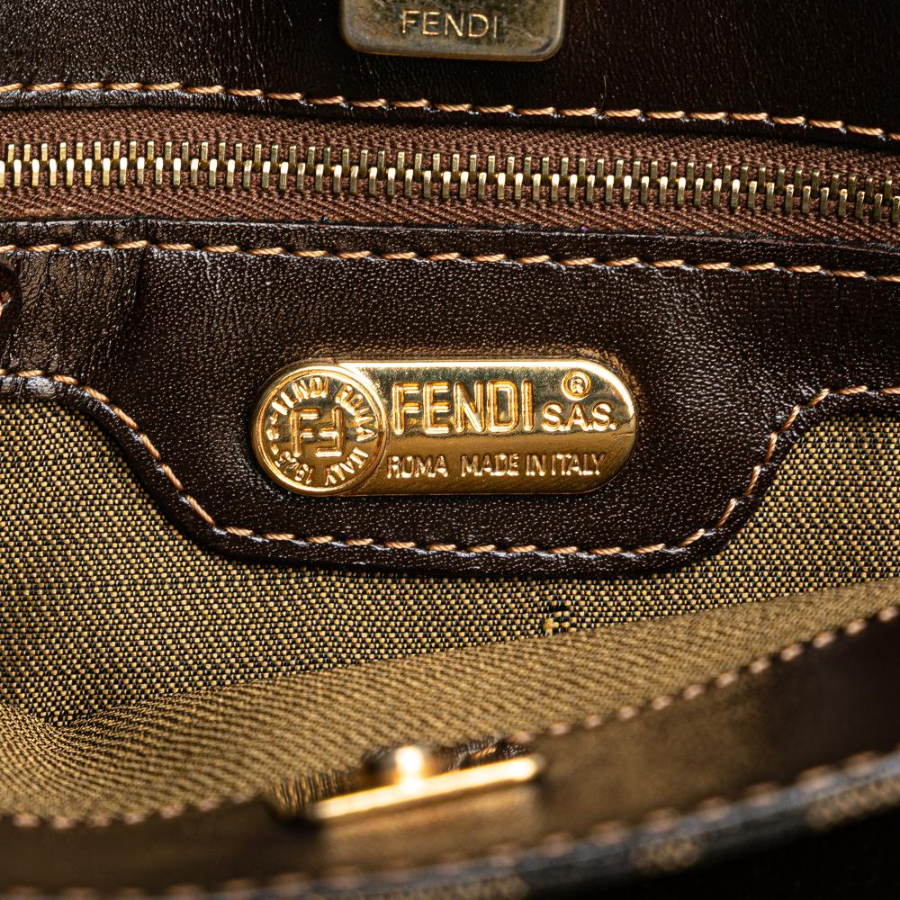 Brown Canvas Fendi Shoulder Bag