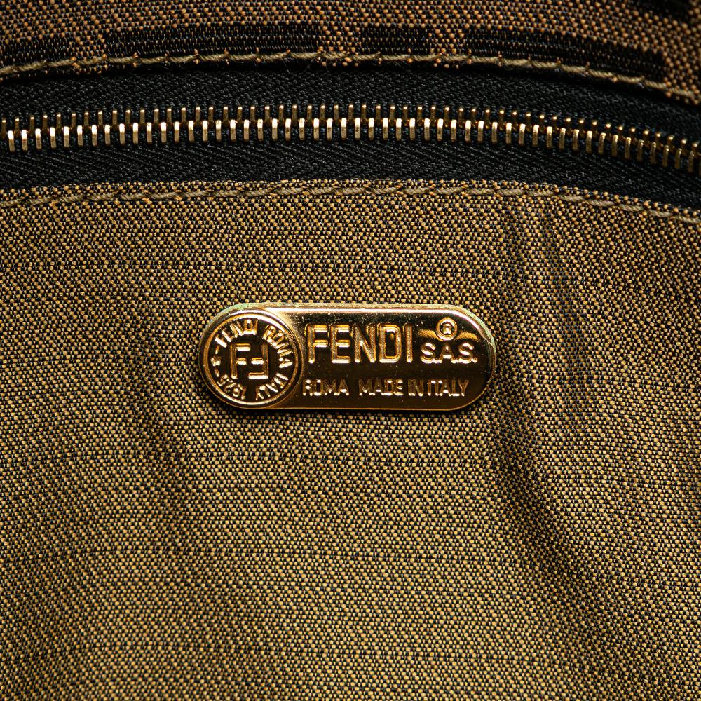 Brown Canvas Fendi Shoulder Bag