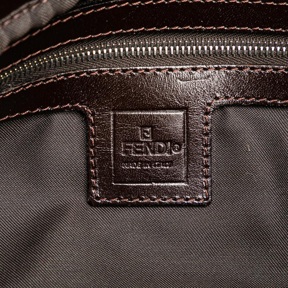 Brown Canvas Fendi Shoulder Bag