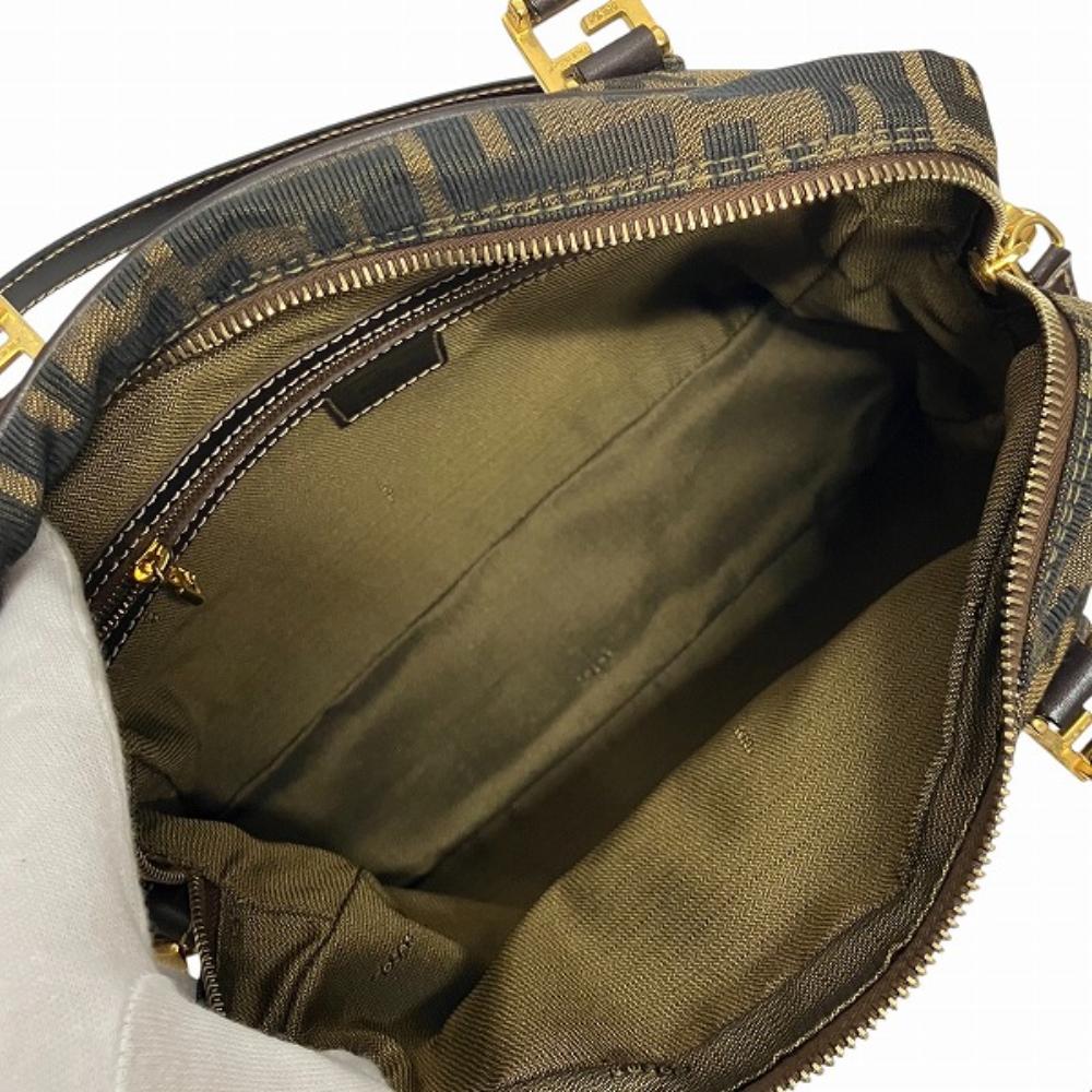 Brown Canvas Fendi Shoulder Bag