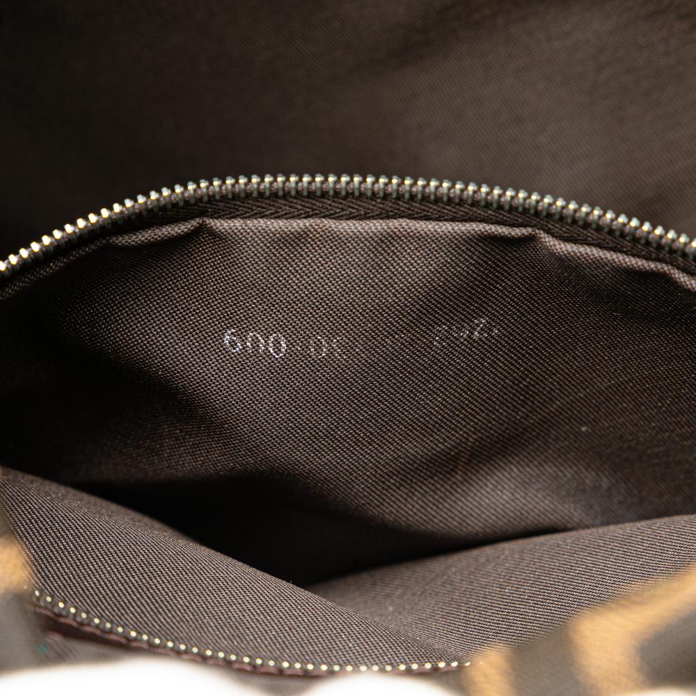 Brown Canvas Fendi Shoulder Bag