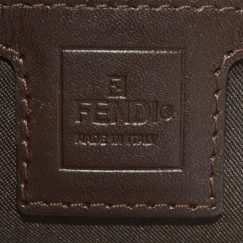 Brown Canvas Fendi Shoulder Bag