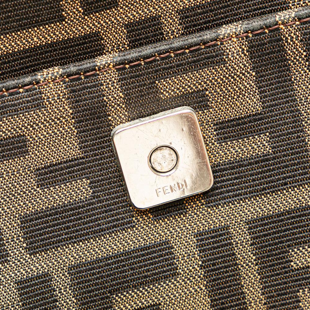 Brown Canvas Fendi Shoulder Bag
