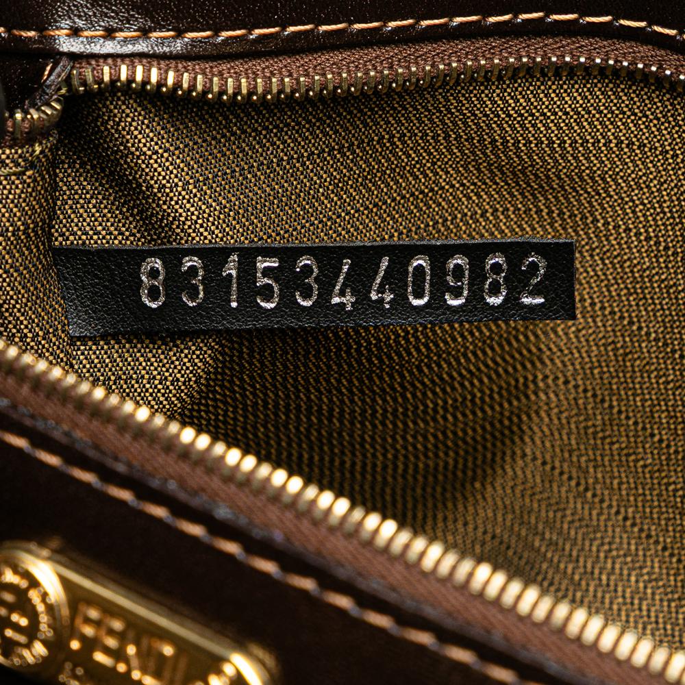 Brown Canvas Fendi Shoulder Bag