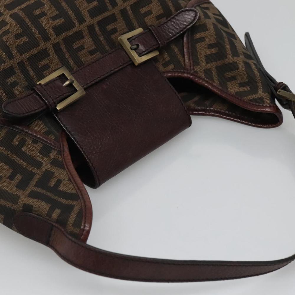Brown Canvas Fendi Shoulder Bag