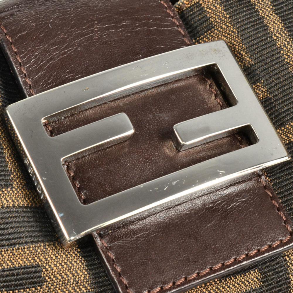 Brown Canvas Fendi Shoulder Bag