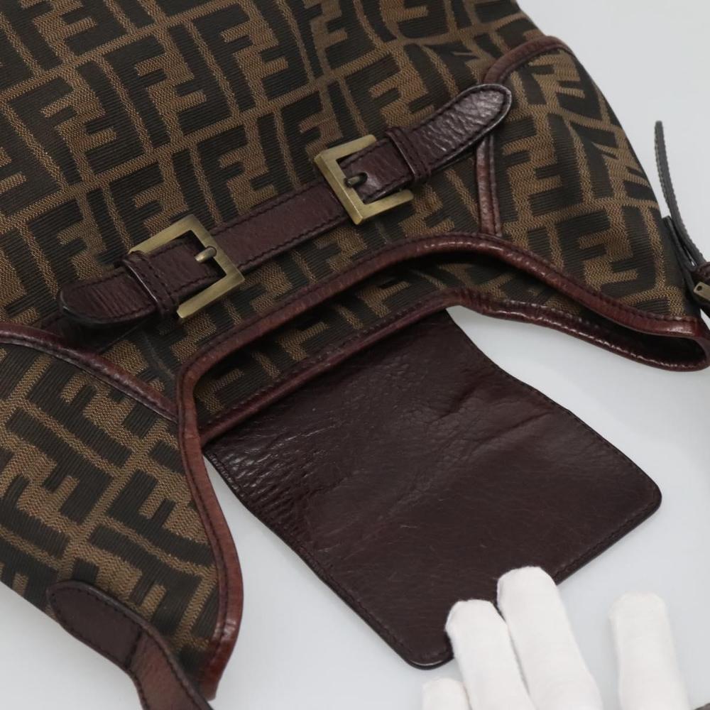 Brown Canvas Fendi Shoulder Bag