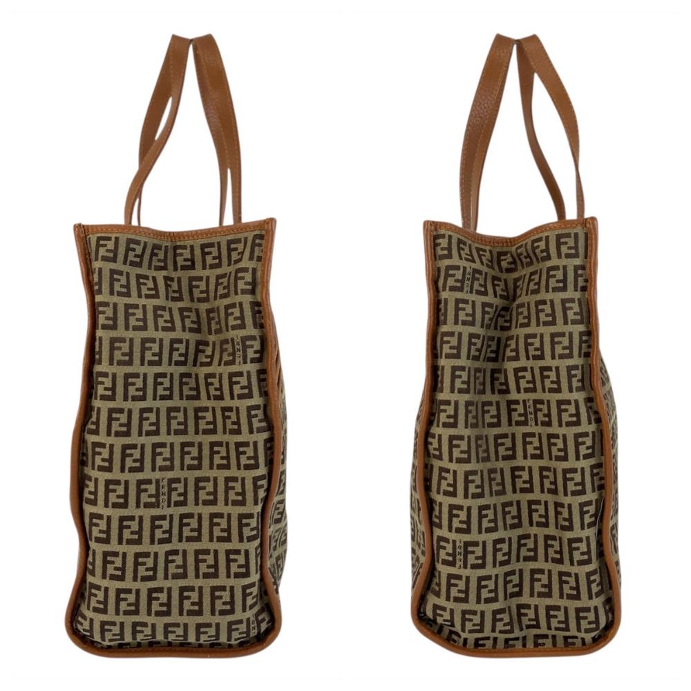 Brown Canvas Fendi Shoulder Bag