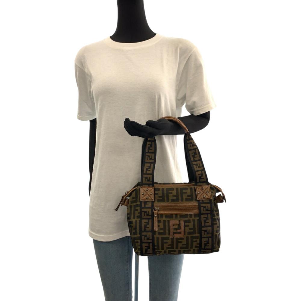 Brown Canvas Fendi Shoulder Bag