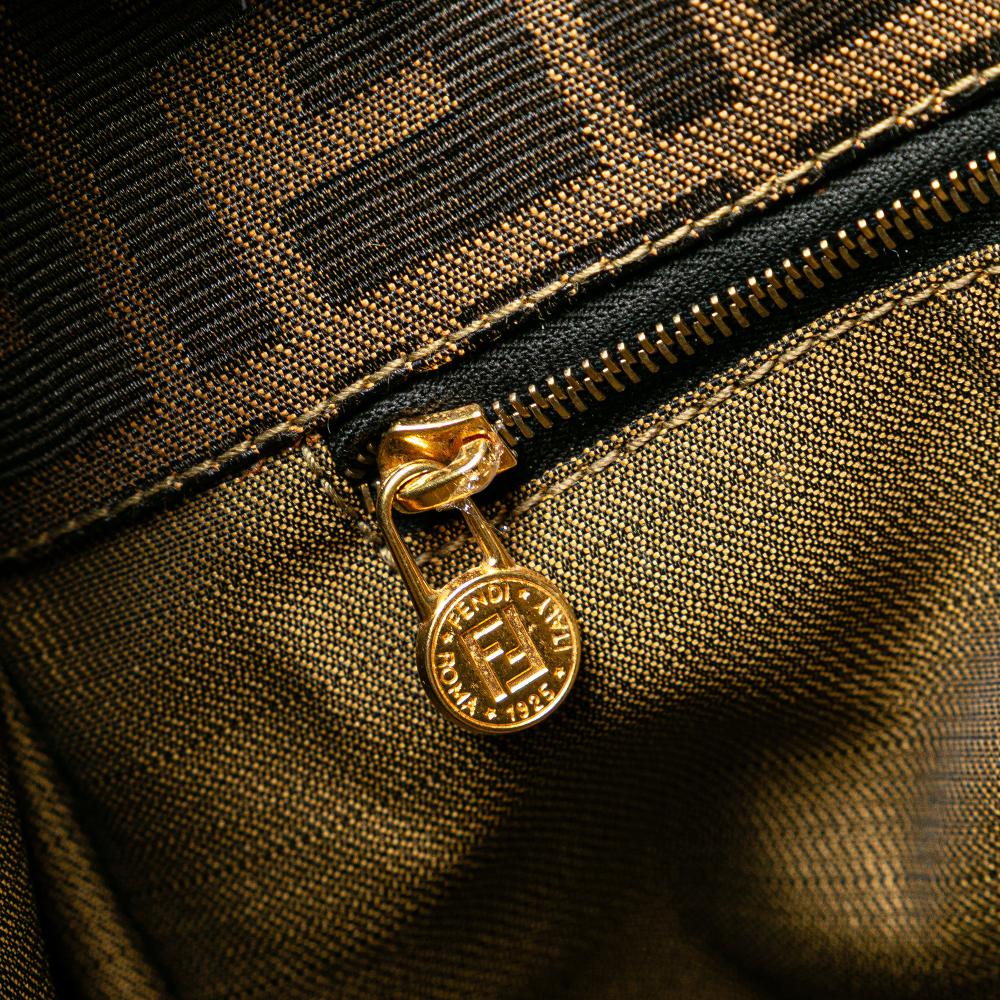 Brown Canvas Fendi Shoulder Bag