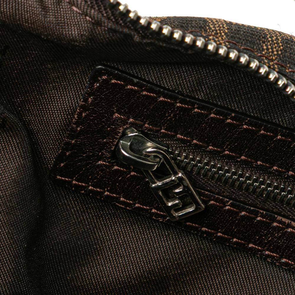 Brown Canvas Fendi Shoulder Bag