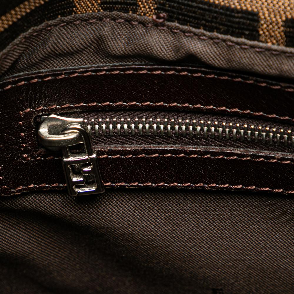 Brown Canvas Fendi Shoulder Bag