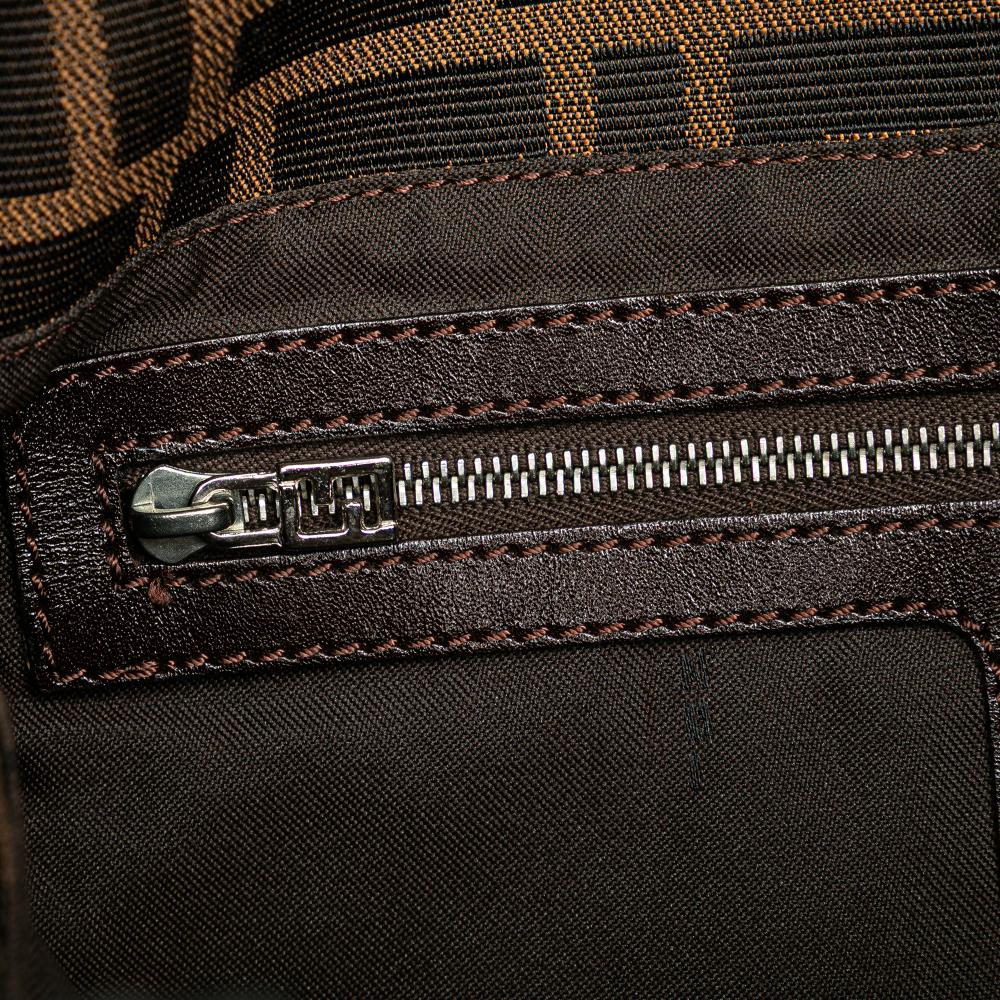 Brown Canvas Fendi Shoulder Bag