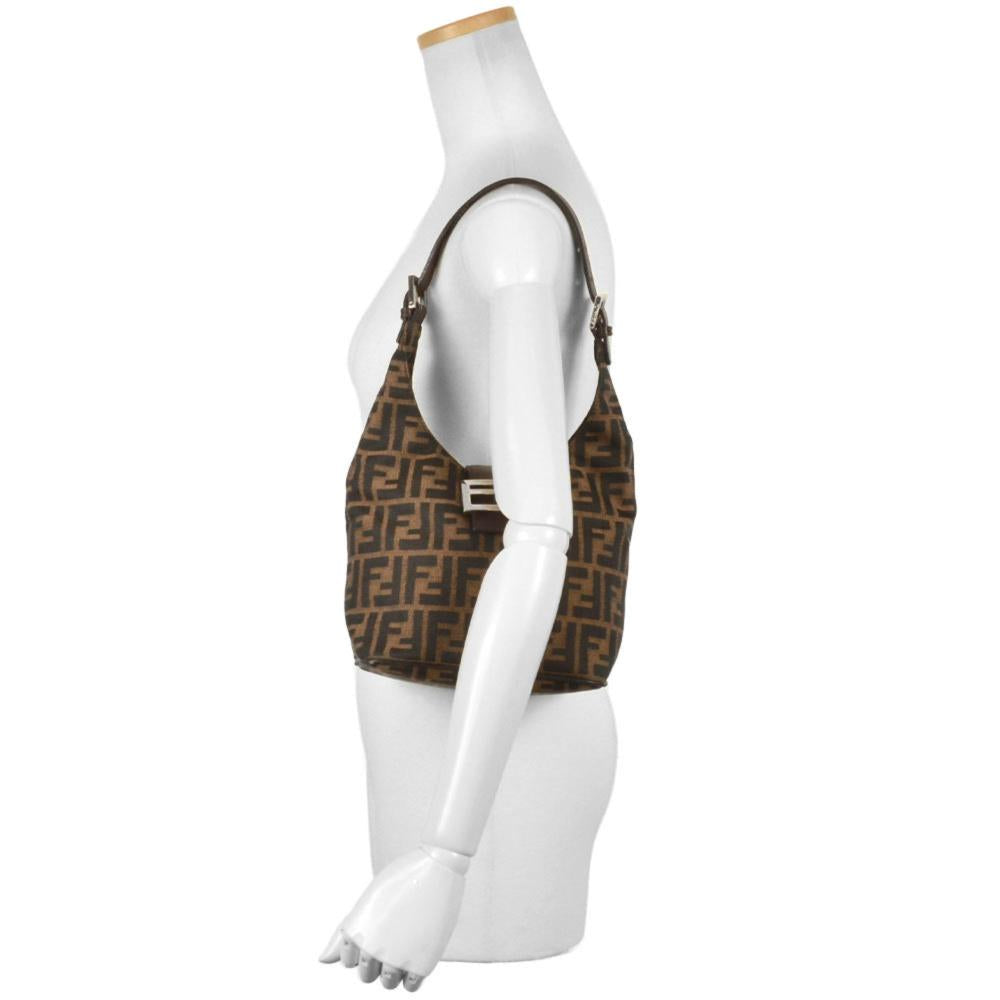 Brown Canvas Fendi Shoulder Bag