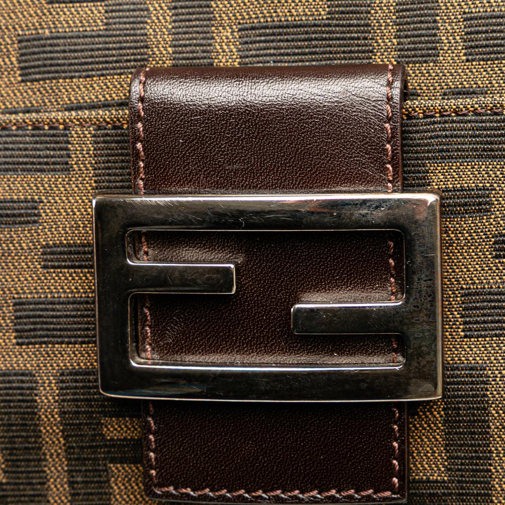 Brown Canvas Fendi Shoulder Bag