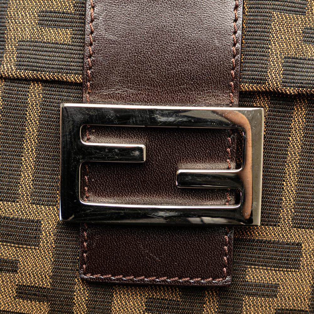 Brown Canvas Fendi Shoulder Bag