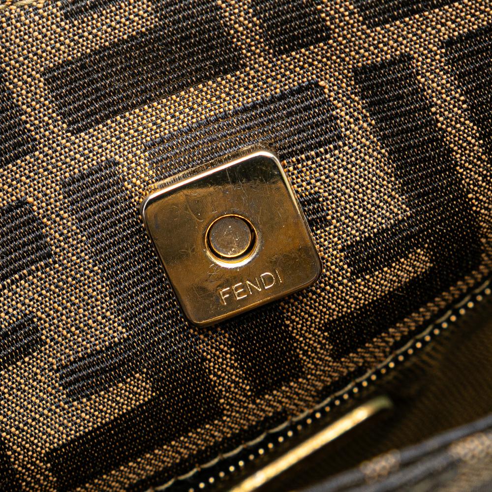 Brown Canvas Fendi Shoulder Bag