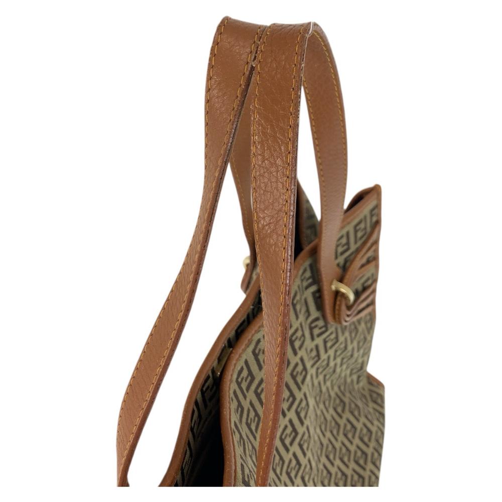 Brown Canvas Fendi Shoulder Bag