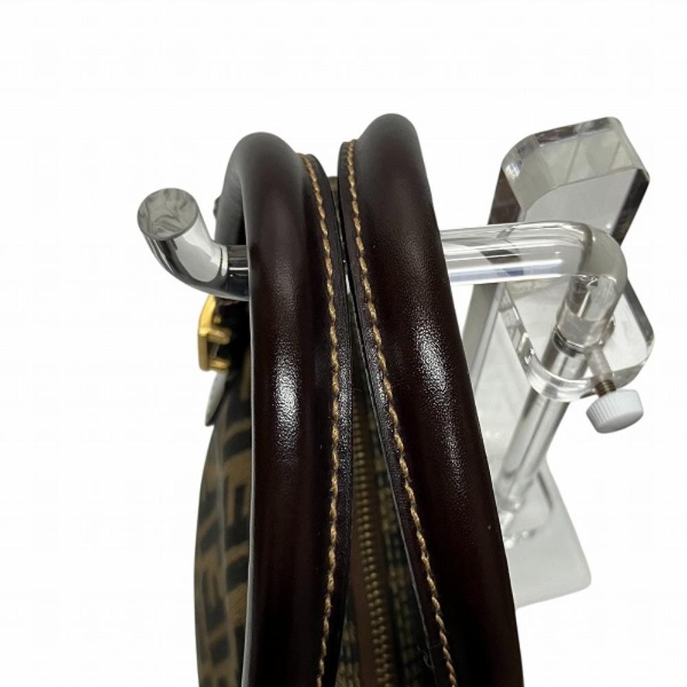 Brown Canvas Fendi Shoulder Bag