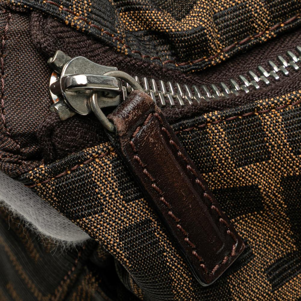 Brown Canvas Fendi Shoulder Bag