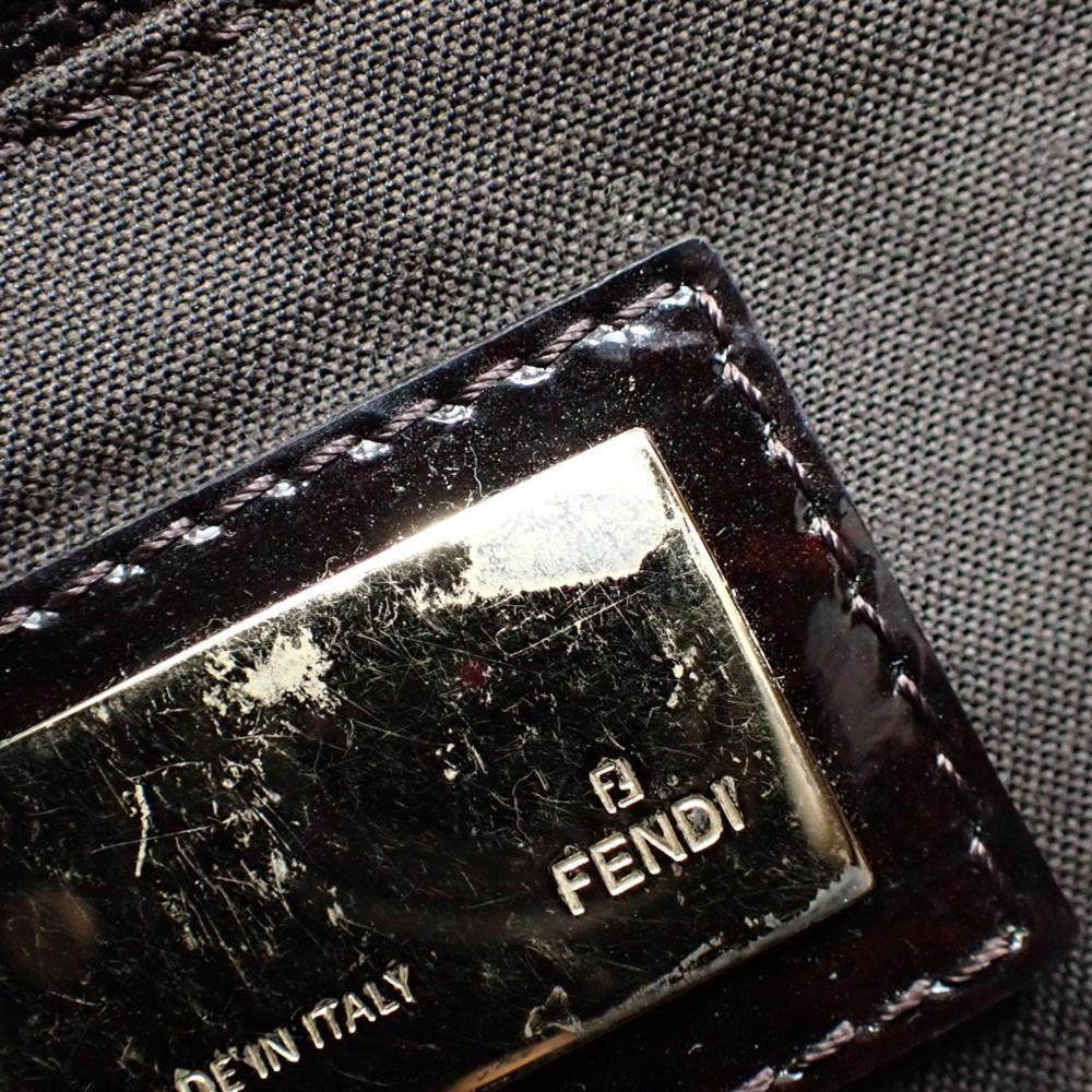 Brown Canvas Fendi Shoulder Bag