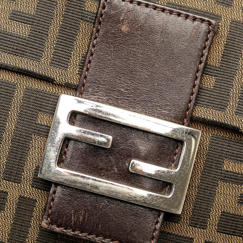 Brown Canvas Fendi Shoulder Bag