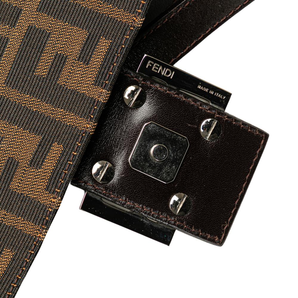 Brown Canvas Fendi Shoulder Bag