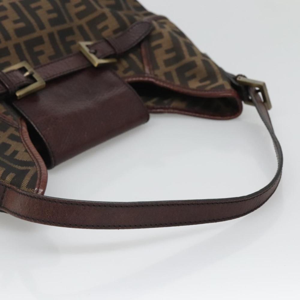 Brown Canvas Fendi Shoulder Bag